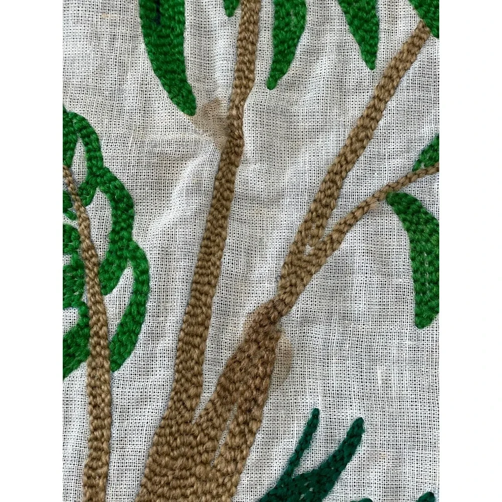 Vintage Swan Art: Velveteen Palm Tree Needlepoint